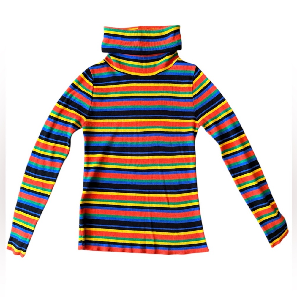 Vintage Barbara Lee for Juniors Women’s striped turtleneck sweater Size Medium